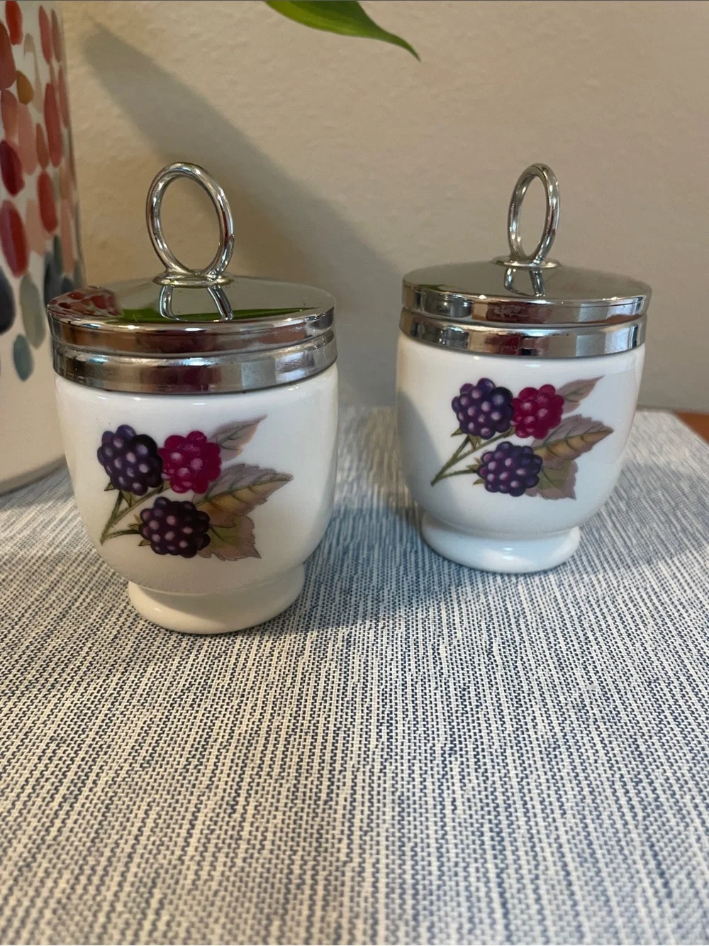 Vintage Royal Worcester Evesham Egg Coddlers – Set of 2 – Made in England